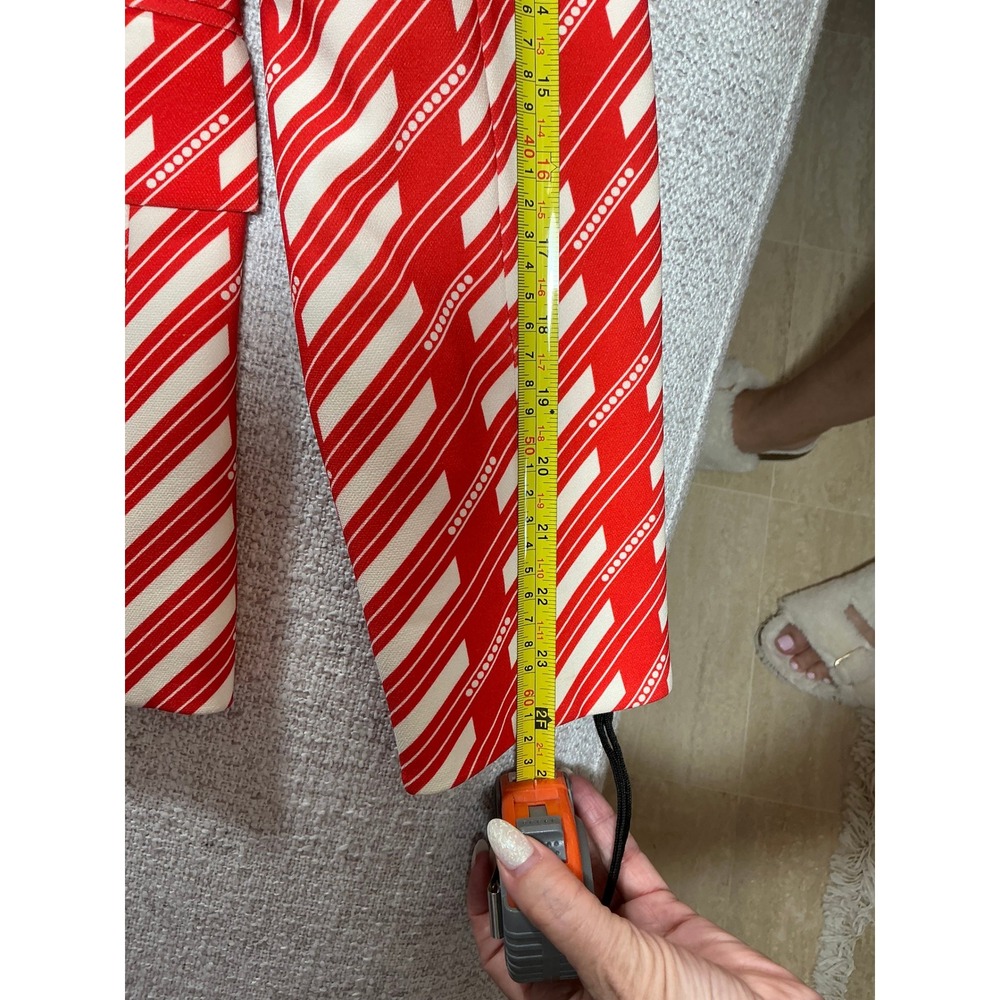 Veronica Beard Miller Dickey Jacket Red White Stripe Double Breasted Blazer 6 - Picture 5 of 6